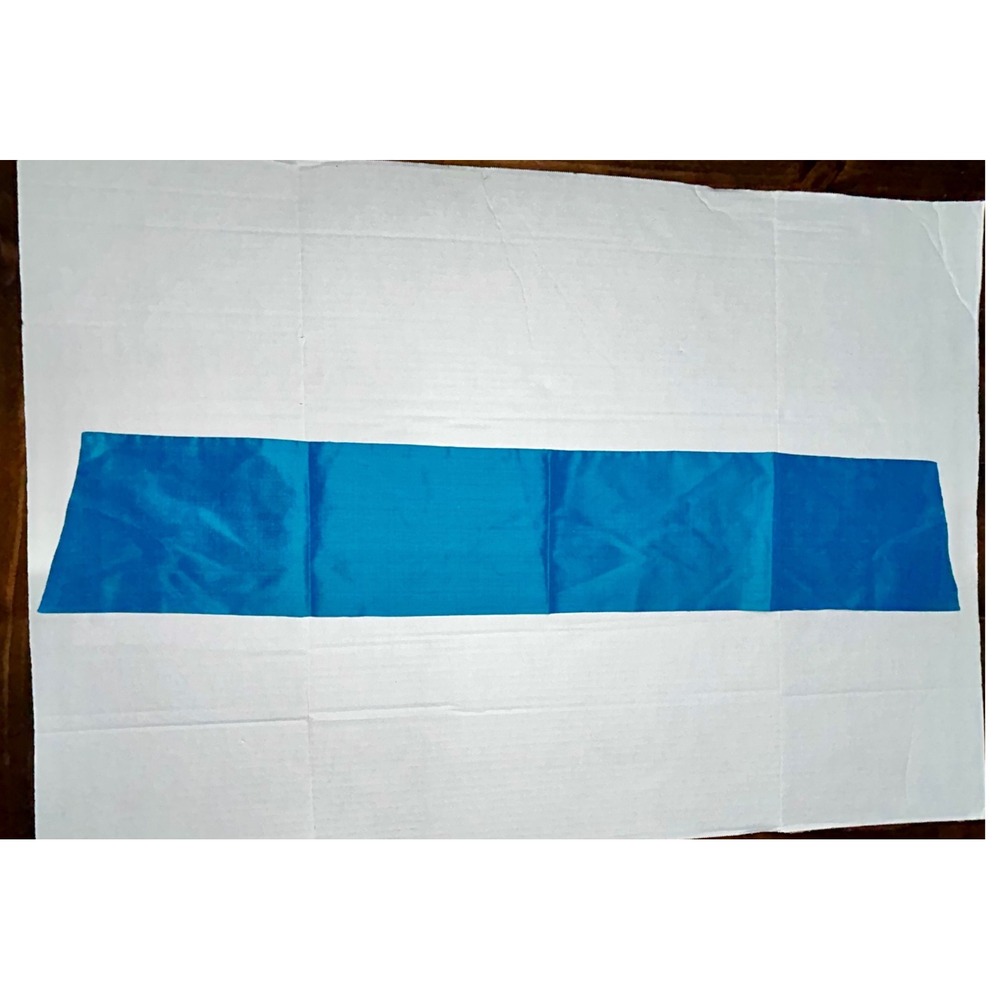 Blue Turquoise Teal Shimmer Silk Scarf Narrow Woven Slub Stole Sash 7x38